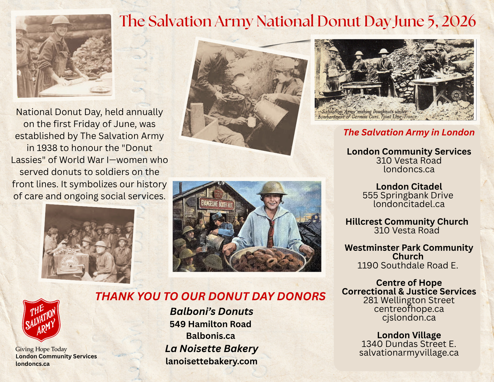 National Donut Day, showing Donut Lassies during World War I